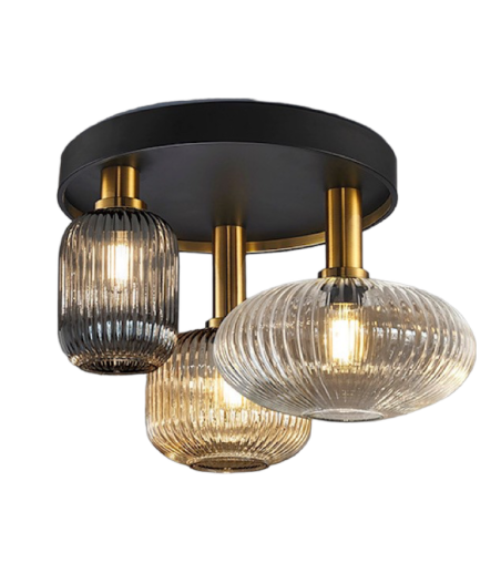 Plafón Norma negro 3 luces E27 - Schuller