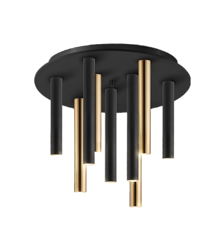 Plafón LED Varas negro oro - Schuller