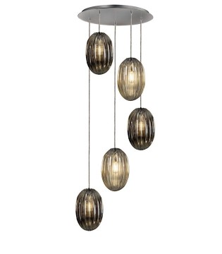 Lámpara OVILA 5 luces Coñac - Schuller