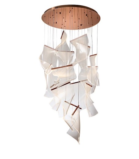Lámpara VELOS 14 luces oro rosa - Schuller