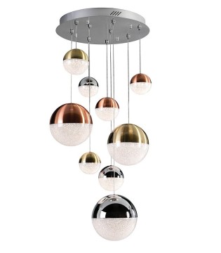Lampara techo SPHERE 9 luces Multicolor 50cm TRIAC - Schuller