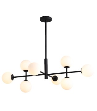 Lámpara colgante DORIS 8L G9 negro 95cm - ACB