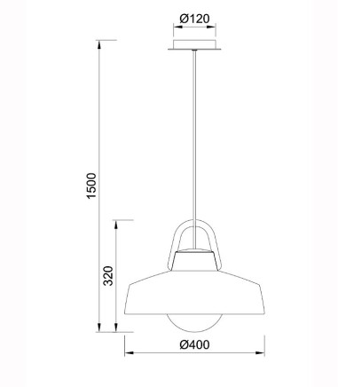 Lámpara colgante Kinke 40cm Gris Antracita Mantra, 6212, dimensiones