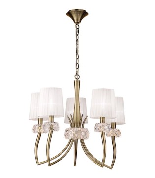 Lámpara LOEWE 5L E14 4731 Cuero c/pantalla Mantra
