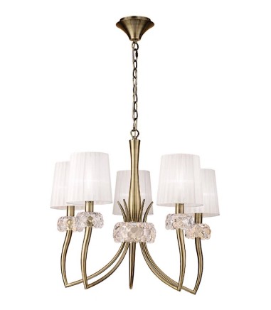 Lámpara LOEWE 5L E14 4731 Cuero c/pantalla Mantra