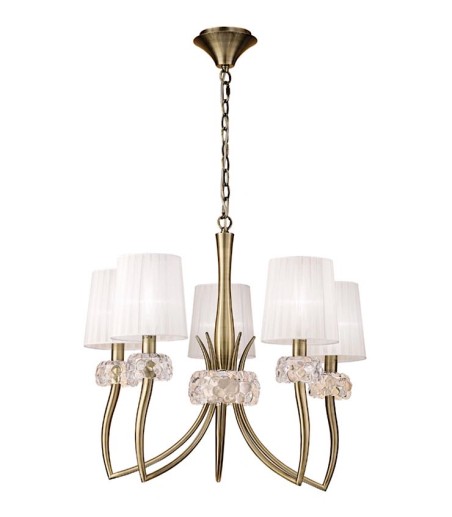 Lámpara LOEWE 5L E14 4731 Cuero c/pantalla Mantra