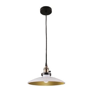 Lámpara Colgante 1 Luz Bagao blanco/oro Ø26cm E27 - ACB