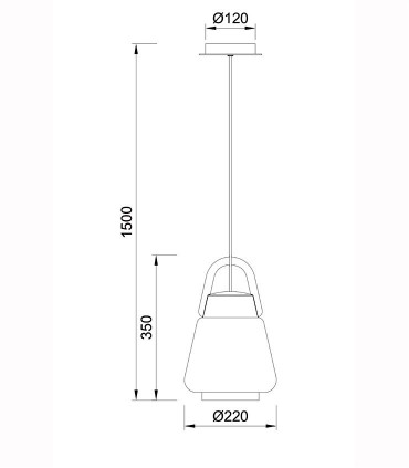 Lámpara Colgante Kinke 22cm Gris Antracita Mantra,6210, dimensiones