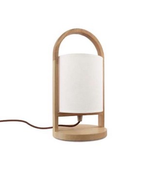 Lámpara de mesita de noche nórdica madera Albizia - Ineslam 2