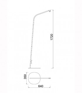 Peana para pie Kinké Gris antracita 172cm, 6215, dimensiones
