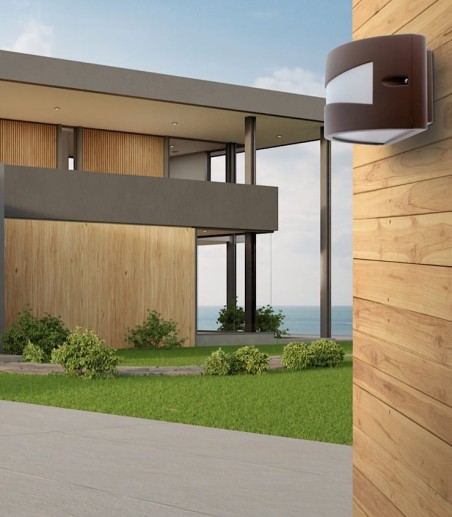 Imagen de ambiente Aplique exterior Mota 1 Luz E27 Marrón IP54