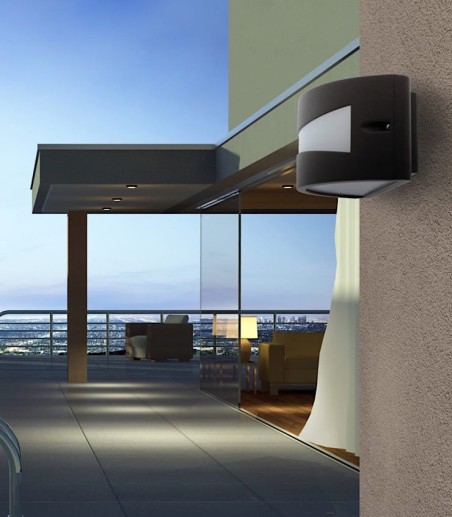 Imagen de ambiente Aplique exterior Mota 1 Luz E27 Antracita IP54