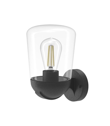 Aplique exterior Nera 1 Luz E27 Negro IP44 CristalRecord