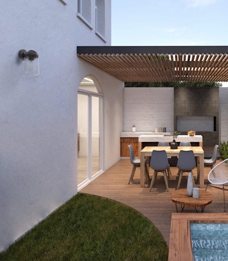 Imagen de ambiente Aplique exterior Nera 1 Luz E27 Negro IP44