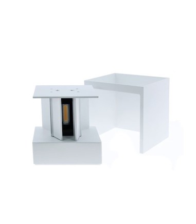 Aplique Cube blanco 2 haces de luz regulables 2x5W IP54
