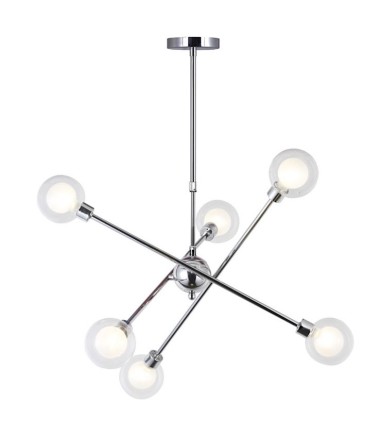 Lámpara de techo Globo 6L G9 cromo