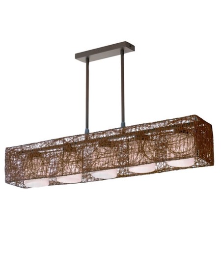Lámpara de techo lineal Alexandra wengué 5 luces E27 Cristalrecord
