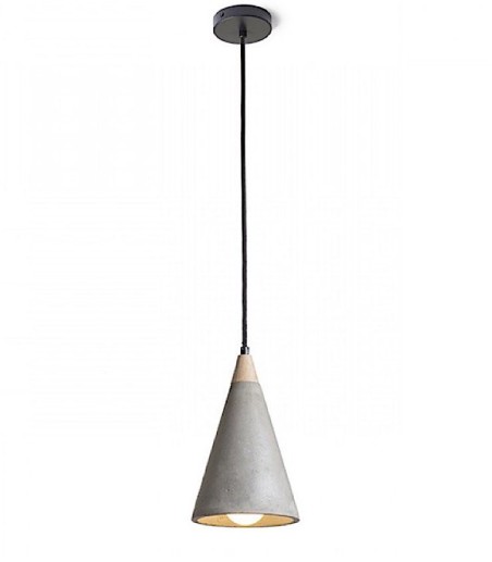 Lámpara Colgante Hormigón-Madera HEIDI E27 Ø14,8cm