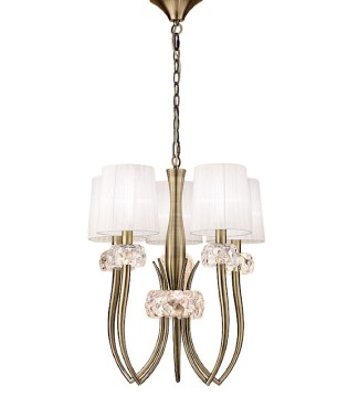 Lámpara LOEWE 5L E14 4732 Cuero c/pantalla Mantra
