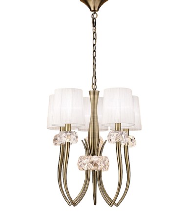 Lámpara LOEWE 5L E14 4732 Cuero c/pantalla Mantra