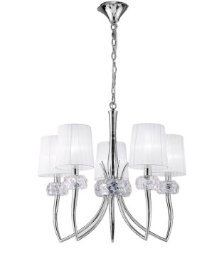 Lámpara LOEWE 5L E14 4631 cromo c/pantalla Mantra