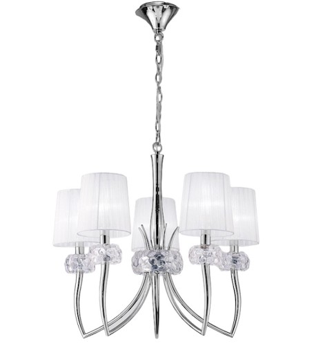 Lámpara LOEWE 5L E14 4631 cromo c/pantalla Mantra