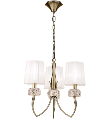 Lámpara LOEWE 3L E14 4733 Cuero c/pantalla Mantra