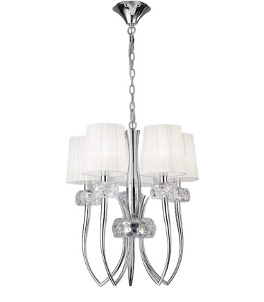 Lámpara LOEWE 5L E14 4632 cromo c/pantalla Mantra
