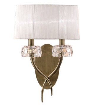 Aplique pared LOEWE 2L E14 4734 Cuero c/pantalla Mantra