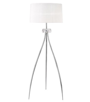 Lámpara de pie LOEWE 3L E27 4638 cromo c/pantalla Mantra