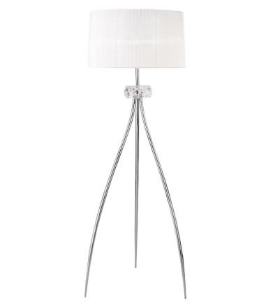Lámpara de pie LOEWE 3L E27 4638 cromo c/pantalla Mantra
