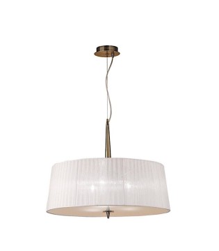 Lámpara pantalla blanca LOEWE 3L E27 4739 Cuero Mantra