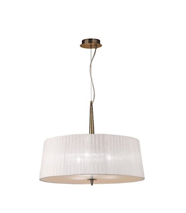 Lámpara pantalla blanca LOEWE 3L E27 4739 Cuero Mantra