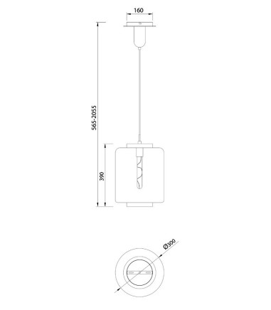 Lámpara colgante Jarras mediana 30cm cromo-grafito de Mantra, 6194, dimensiones