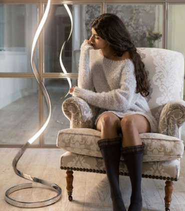 Lámpara de Pie NUR LED 22W 148cm DIMMABLE Plata 4983 Mantra
