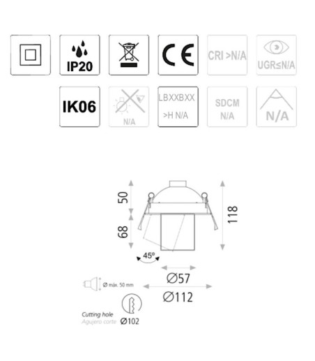 Foco empotrable Gina GU10 - ACB - Ø112