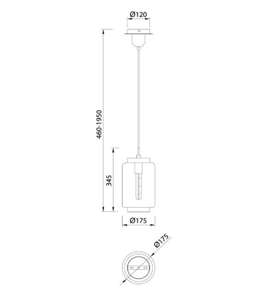 Lámpara colgante Jarras XS 17cm  de Mantra dimensiones
