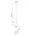 Lámpara colgante Jarras XS 17cm cromo-grafito de Mantra, 6200, dimensiones