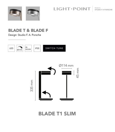 Características Sobremesa Blade T1 Slim - Light Point F.A. Porsche