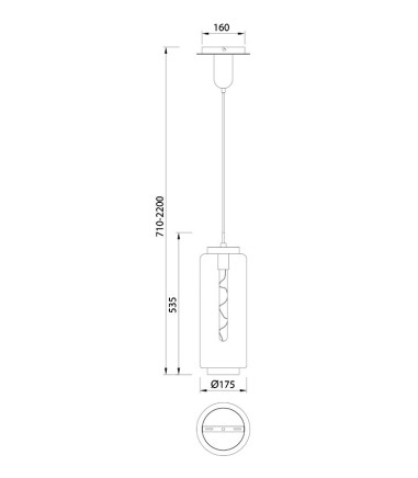 Lámpara colgante Jarras Pequeña 17cm cromo y grafito de Mantra, 6197