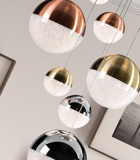 Lampara techo SPHERE 9 luces Multicolor 50cm TRIAC - Schuller
