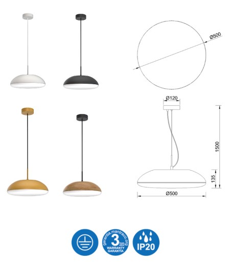 Lámpara colgante Kazz 6L E27 50cm - Mantra