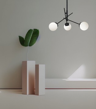 Lámpara de techo colgante MD3222-BK 3 Luces E27 - Ineslam 2