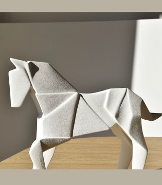 Caballo cerámica blanco mate grande - VP Interiorismo 2