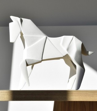 Caballo cerámica blanco mate grande - VP Interiorismo