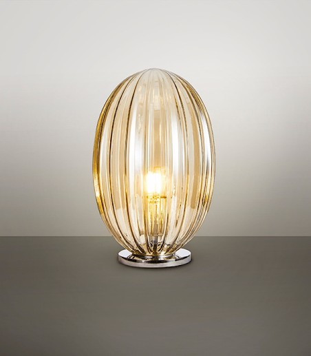 Lampara mesa Ovila 1 luz coñac  20cm -Schuller