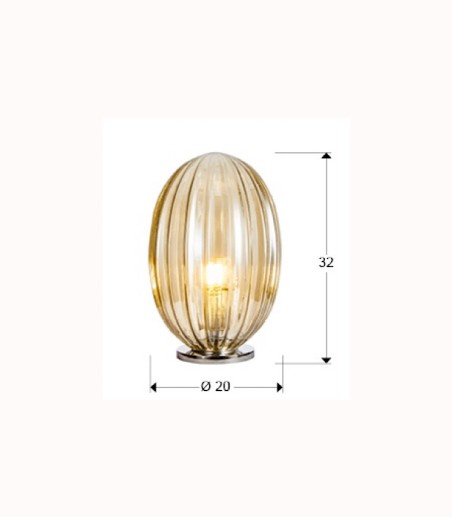 Lampara mesa Ovila 1 luz coñac  20cm -Schuller