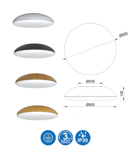 Plafón de techo Kazz 6L 50cm - Mantra