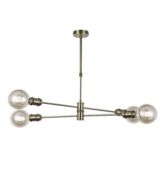 Lámpara Retro Vintage horizontal Mika cuero 4L