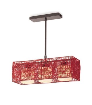 Lámpara de techo Alexandra rojo 3 luces E27
